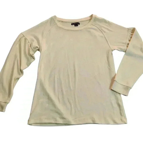 Elliott & Vine Sweater Size XL Soft Yellow Cream Puff Top Longsleeve *See Descri - Picture 1 of 14